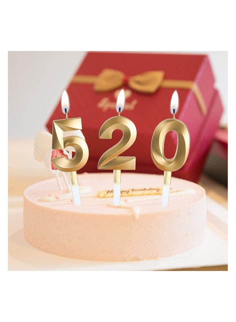 GOLDEDGE 3D Shape Birthday Cake Candles Gold Glitter Birthday Candles Decorative Decoration for Birthday Anniversary Wedding Party Graduation Party (1) - Image 3
