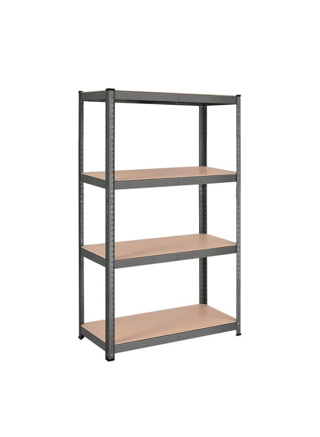 تشولوفز وحدة رفوف تخزين معدنية متينة قابلة للتعديل بأربع طبقات، ورف منظم لأدوات المرآب (أسود، 90 * 30 * 150 سم) - مناسبة لمخزن المطبخ والطابق السفلي والحمام - Image 1