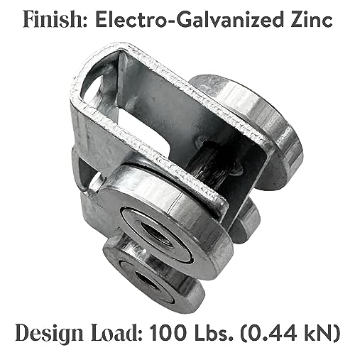 ANDUSTRIAL - 4 Bearing Trolley Assembly Rollers - Silver Finish: Electro-Galvanized Zinc - Fits 1-5/8" Wide and All Taller Strut Channels - Design Load: 100 Lbs - 4 Pcs - Image 2