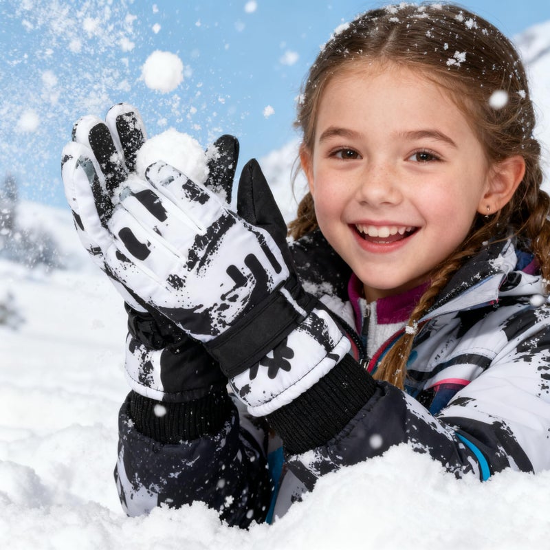 OVOY Kids-Ski-Gloves for Boys & Girls 6-9 Years - Windproof Winter Gloves, Non-Slip Snow & Cycling Mittens for Cold Weather - Image 5
