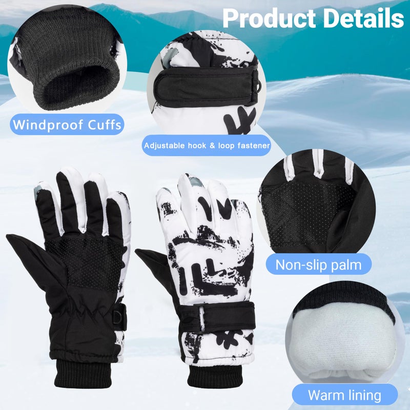 OVOY Kids-Ski-Gloves for Boys & Girls 6-9 Years - Windproof Winter Gloves, Non-Slip Snow & Cycling Mittens for Cold Weather - Image 3