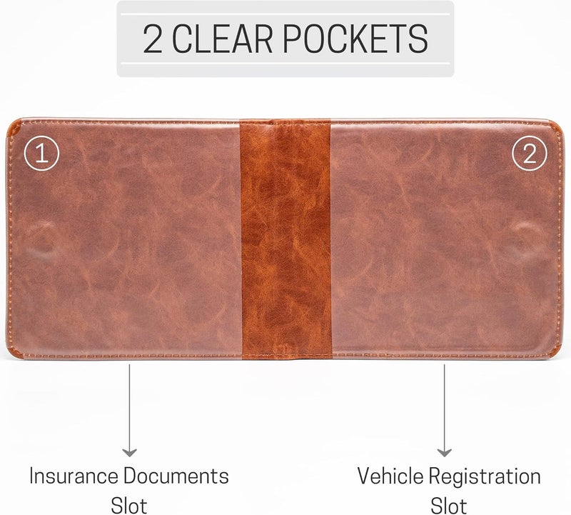 CANOPUS Car Registration and Insurance Holder, Magnetic Closure, Embossed Card Document Holder, Vehicle Glove Box Organizer, Wallet for Auto, SUV, Motorcycle, Truck, Waterproof, Truck Model - Image 3