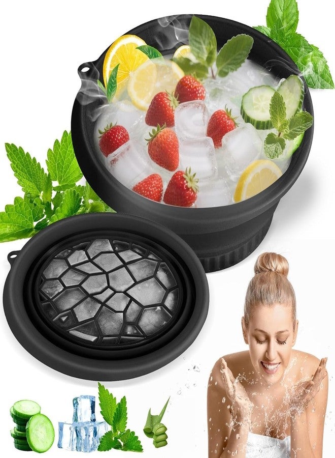 Puno Silicone Face Bowl for Ice with Built-In Icetray Ice Roller, Collapsible Face Tub for Ice Bath, Facial Ice Plunge Bowl, Ice Tray combo - Image 2
