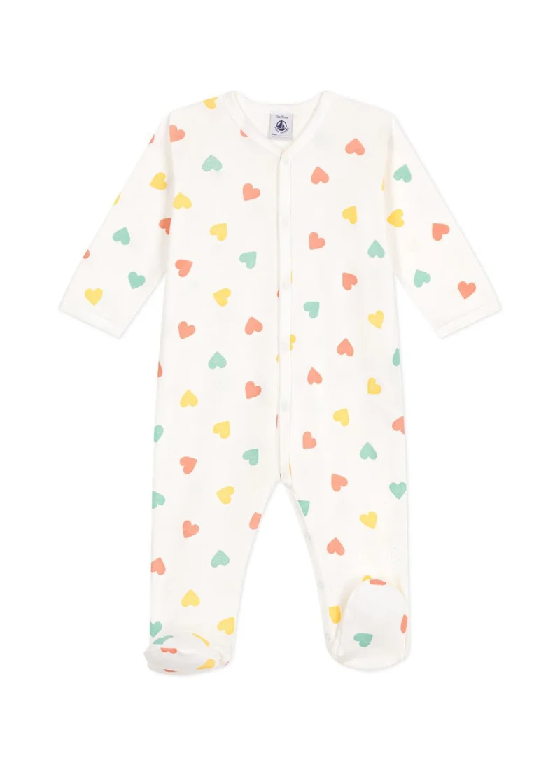 Petit Bateau Babies' heart pattern cotton pyjamas