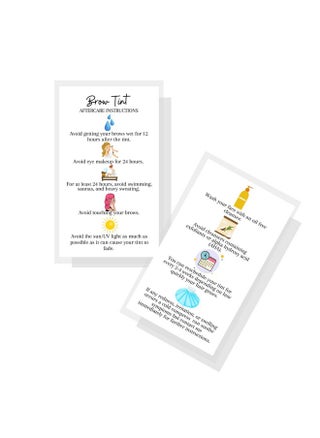 Brow Tint Aftercare Instruction Cards 50 Pack Physical Printed 2 X 3.5 Inches Inches Business Card Size At Home Diy Brow Tint Henna Snatched Brows Holographic Look Design (White & Colorful) - pzsku/ZA15F94A8C5590B5CB122Z/45/_/1704520832/f4770663-c920-465c-961a-c010267ffc95