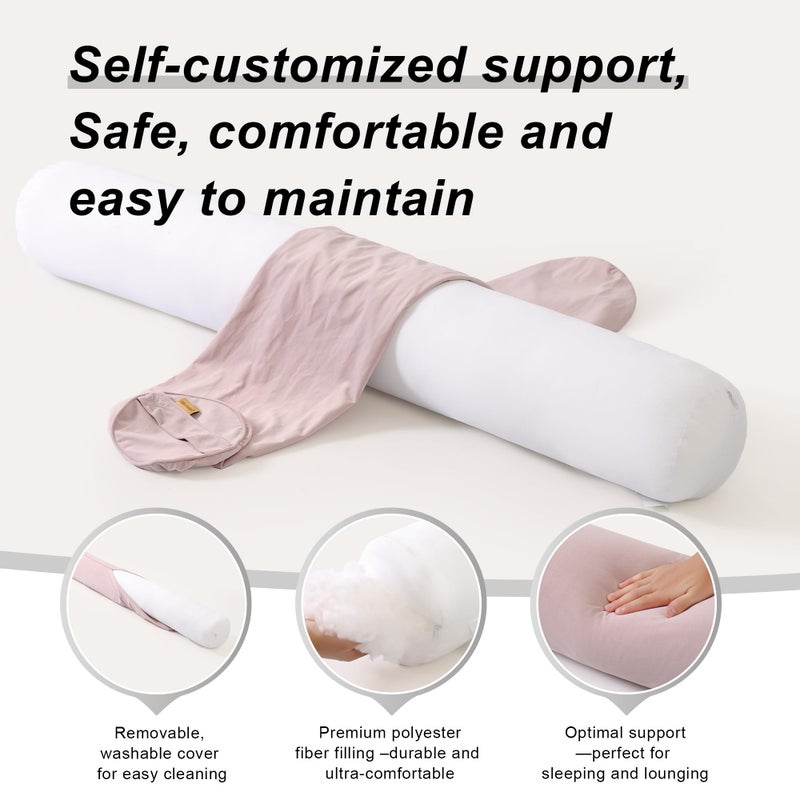 Ailuteie Body Pillow for Adults,Long Round Pillow,Big Cylindrical Pillow,Large Full Bolster Pillows for Side Sleepers (Purple, 39.37"*7.87") - Image 4