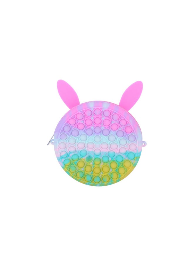 Gopher Pioneer Decompression Toy Full Silicone Material Bubble Press Decompression Toy Animal Cute Shoulder Bag Women's Bag-Color:Pink Rabbit  - Image 1