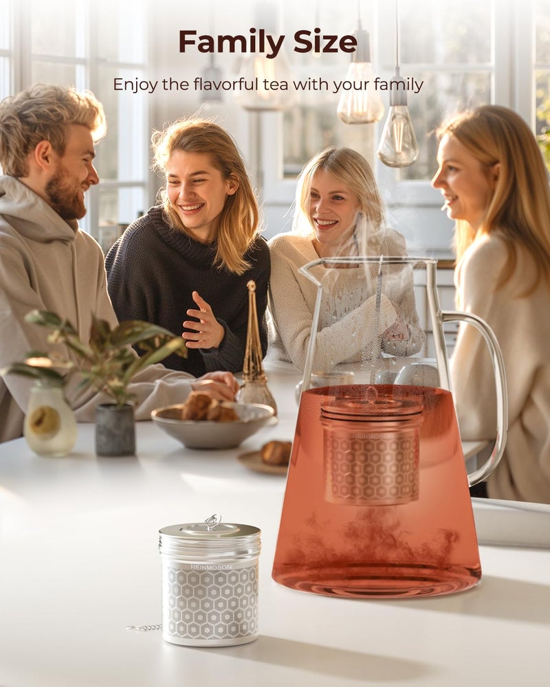 Reinmoson Extra Large Tea Infuser for Loose Tea & Spice Infuser for Cooking, Extra Fine Mesh Tea Strainers, 304 Stainless Steel Steeper for Black Tea, Rooibos, etc - Image 4
