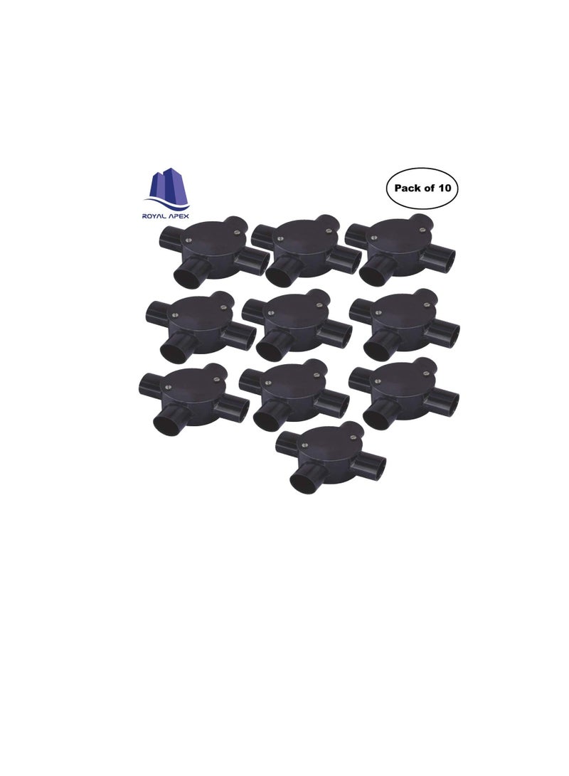 PVC Electrical Conduit Pipe & Fittings for Indoor and Outdoor Electrical Wiring and Cabling (Pack of 10) (25mm, Junction 4 Way) - Image 3