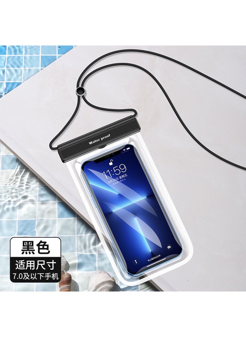 general New swimming diving mobile phone waterproof bag tpu touch screen dustproof Waterproof mobile phone bag transparent mobile phone waterproof case Black