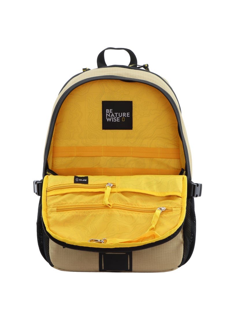 NATIONAL GEOGRAPHIC - National Geographic Explorer III RPET Computer Backpack Beige For Men And Women, Durable Water Resistant Padded Laptop Tablet Bag For Casual Travel Outdoor School Office - Image 1
