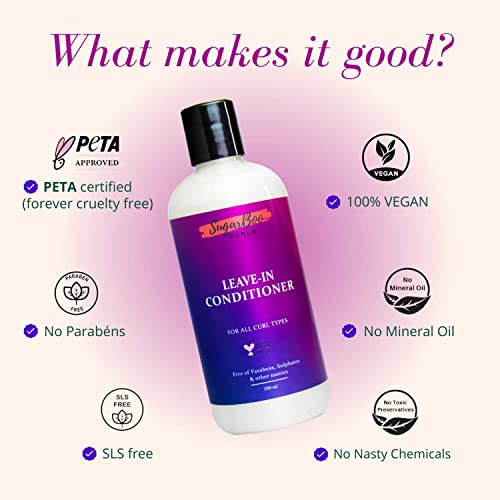 SugarBoo Curls Leave-In Conditioner for Curly & Wavy Hair | Hydrating & Frizz Control | Sulfate & paraben-Free | Vegan & Curly Friendly | 200ml - Image 3