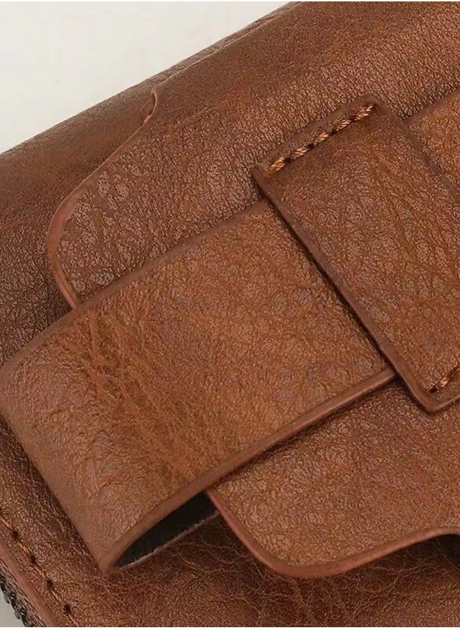 Handbag for men, genuine leather long wallet, high-end hidden wallet, mobile phone bag