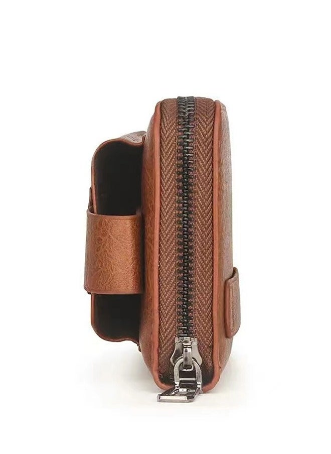 Handbag for men, genuine leather long wallet, high-end hidden wallet, mobile phone bag