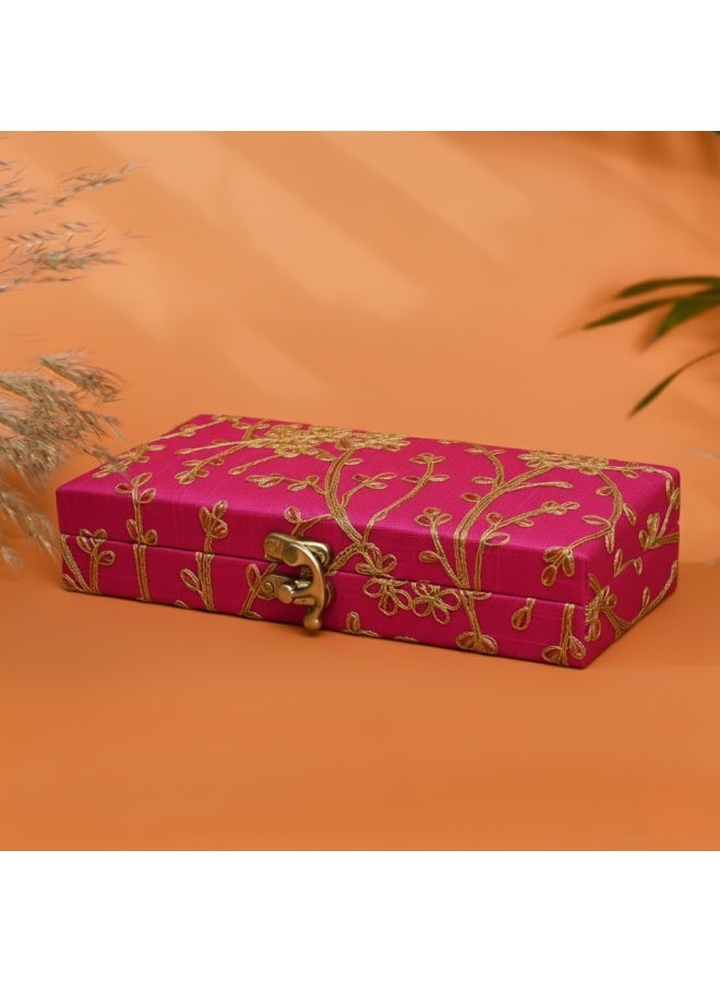صندوق مجوهرات مستطيل متعدد الاستخدامات، صندوق تخزين للفواكه المجففة ومنظم للأقراط والخواتم والقلائد، هدية زينة - Image 1