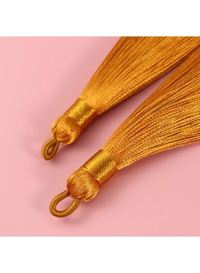klarako 20pcs Mini Long Tassel Charms Silky Tiny Pendant Tassels DIY Craft Jewelry Making Accessories for Earrings Keychain (Brown) - Image 1