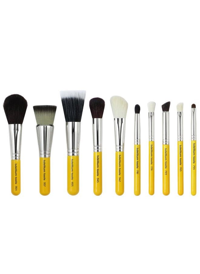 Bdellium Tools - Bdellium Tools Professional Makeup Brush Travel Series - Mineral 10pc. Brush Set with Roll-Up Pouch - Image 1