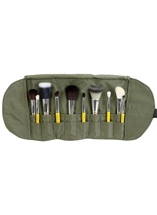Bdellium Tools - Bdellium Tools Professional Makeup Brush Travel Series - Mineral 10pc. Brush Set with Roll-Up Pouch - Image 1