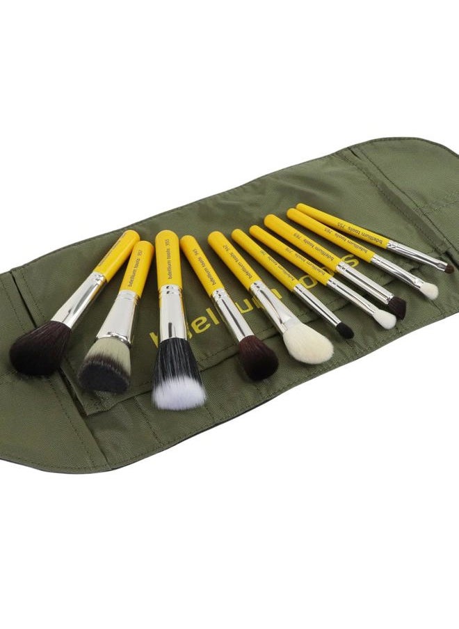Bdellium Tools - Bdellium Tools Professional Makeup Brush Travel Series - Mineral 10pc. Brush Set with Roll-Up Pouch - Image 1