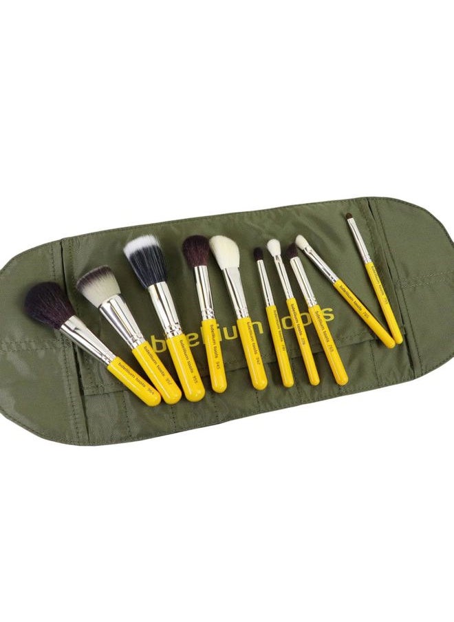 Bdellium Tools - Bdellium Tools Professional Makeup Brush Travel Series - Mineral 10pc. Brush Set with Roll-Up Pouch - Image 1