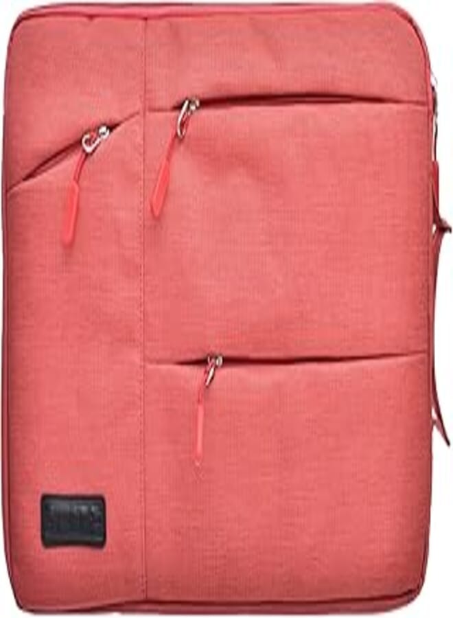 Elite Fabric Pocket Sleeve Containing Main And Front Zipper Pockets And Simple Design Equipped Side Strong Handle Compatible With Various Laptops 14/13.3 Inch - Light Red 
