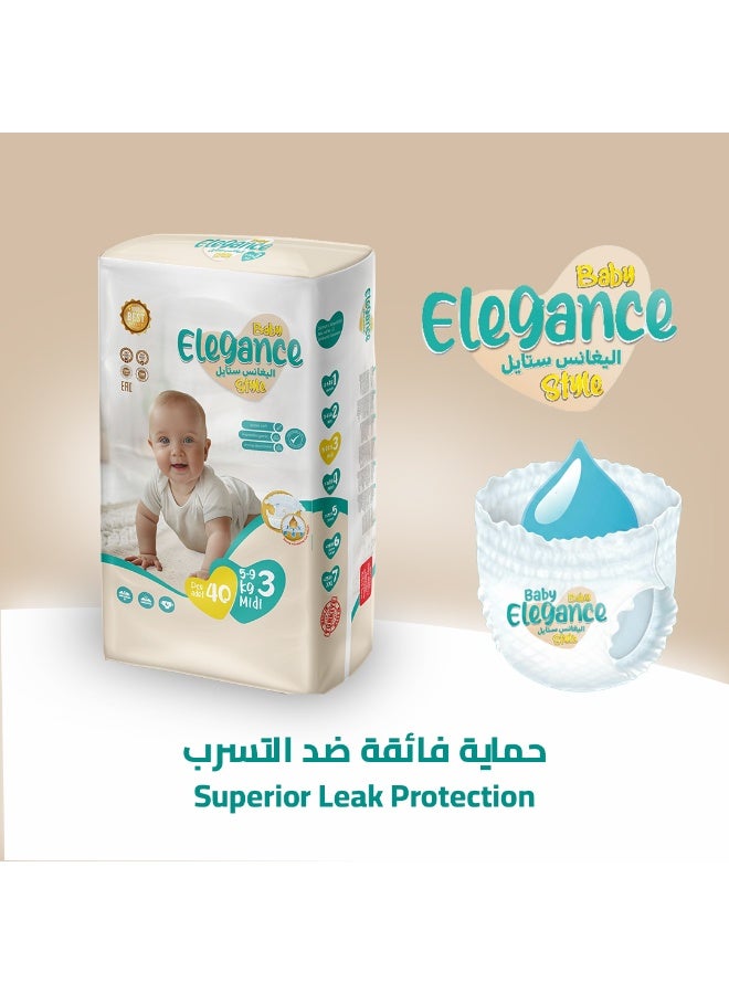 بيبي إليجانس حفاضات تركية عالية الجودة اليغنس بيبي ستايل 5-9 كغ - Image 5