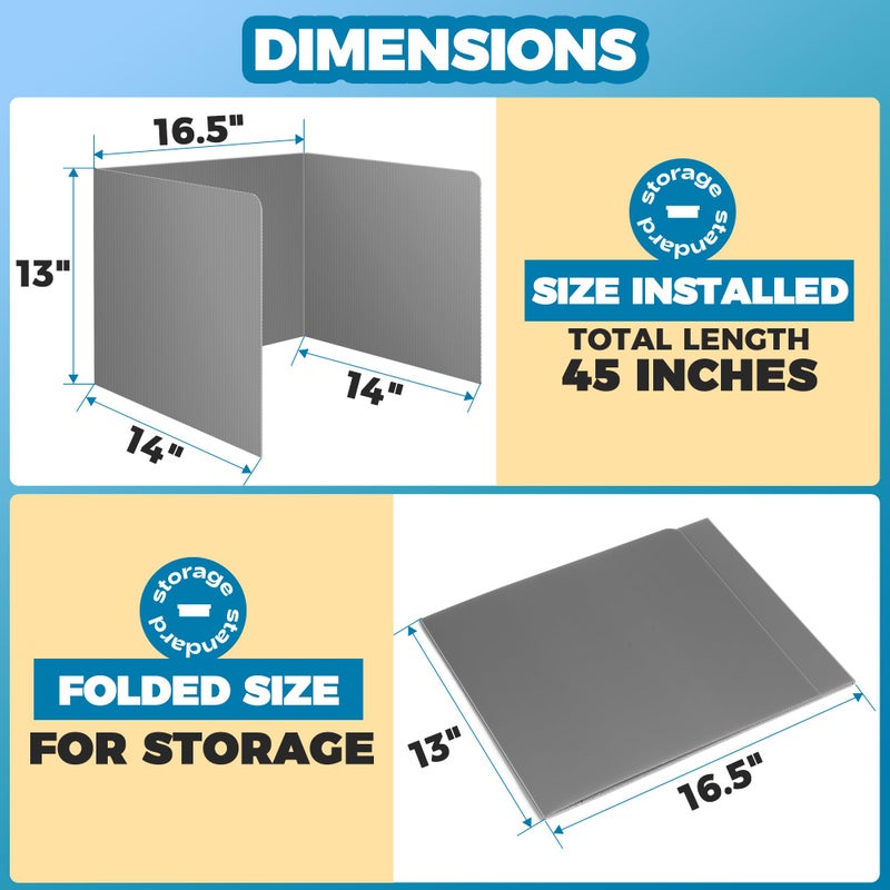 Storage Standard 20-Pack Desk Dividers for Students - Durable & Waterproof Plastic Privacy Shield Divider, Classroom Folders Teacher Supplies, Easy-to-Clean Plastic Study Carrel Folder Boards for Student Desks, Grey - Image 5