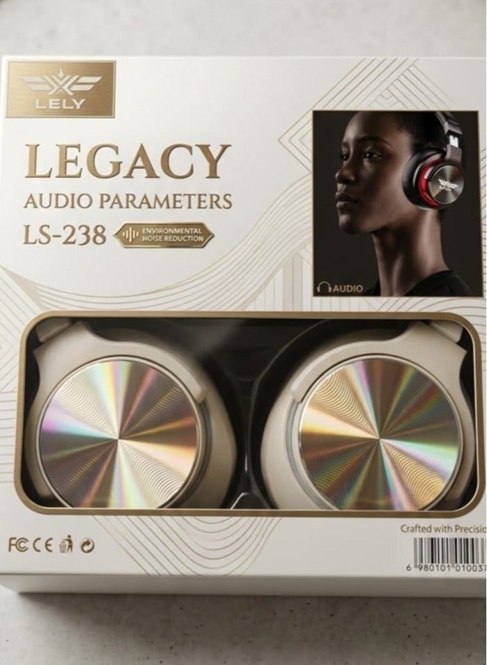 Wireless headphones with high-definition surround sound and environmental noise reduction - comfortable and luxurious design in beige - Image 3