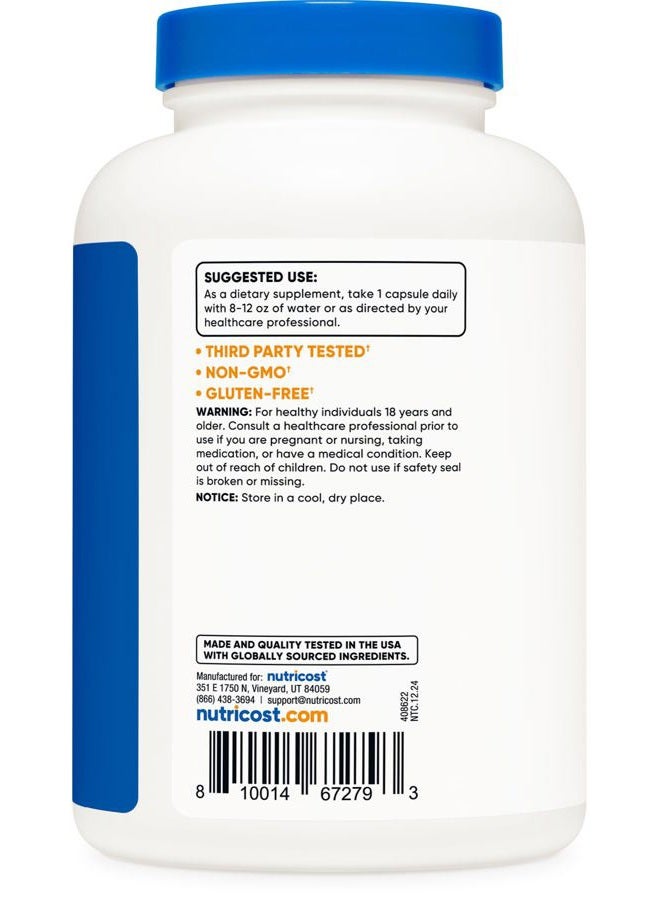 Nutricost GABA (Gamma Aminobutyric Acid) + Vitamin B6, 500mg per Serving, 240 Capsules - Image 4