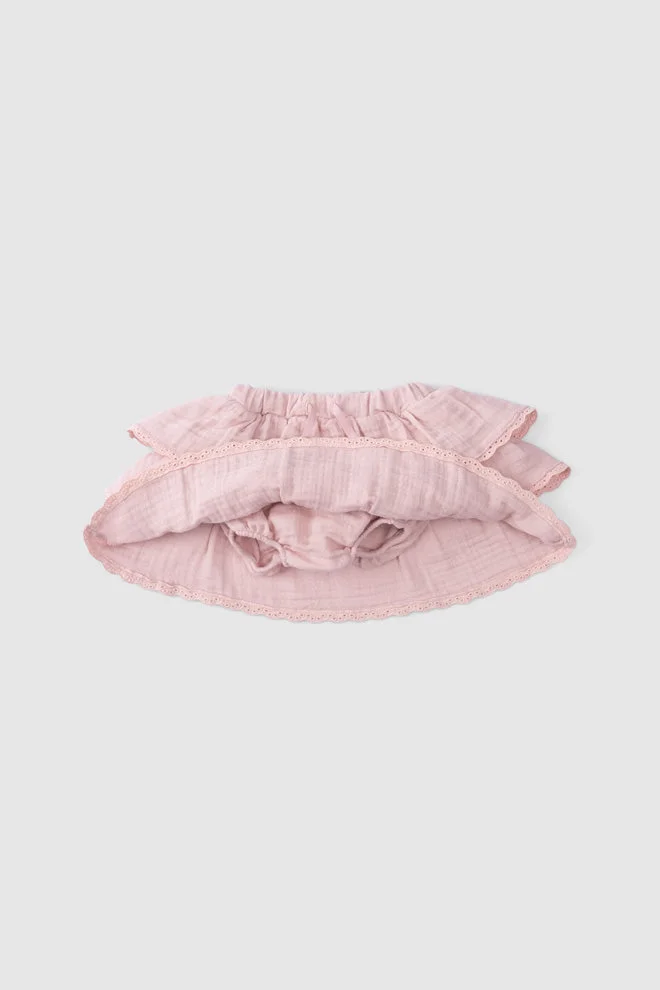 Little Gusto Muslin Skirt with Bloomer