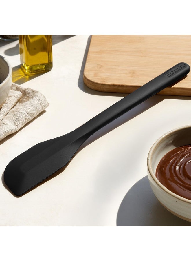 Ember Silicone Scraper Spatula 26.5 cm | Platinum Grade Silicone | Flexible Heat Resistant Spatula for Cooking, Mixing & Scraping | Non-Scratch Seamless Design | Heat Safe up to 230°C | Black - Image 2