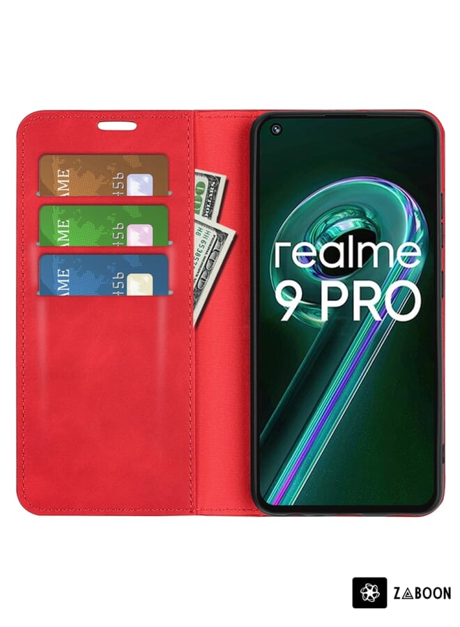 Zaboon Protective Case For OPPO Realme 9 Pro Retro-skin Magnetic Suction Leather - Image 4