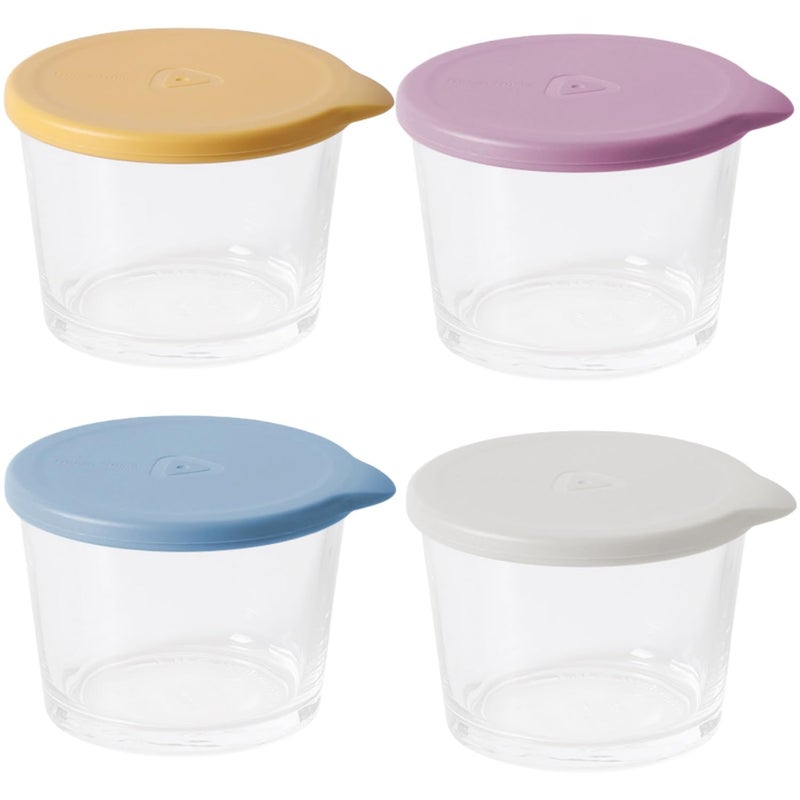 yaocoral 4 Pack 9 OZ Glass Jars with Lids Small Food Storage Containers Leakproof Mini Glass Container for Food Portion Overnight Oats Pickles Dipping Sauce Snack Nut Yogurt Small Meal Prep Containers - Image 1