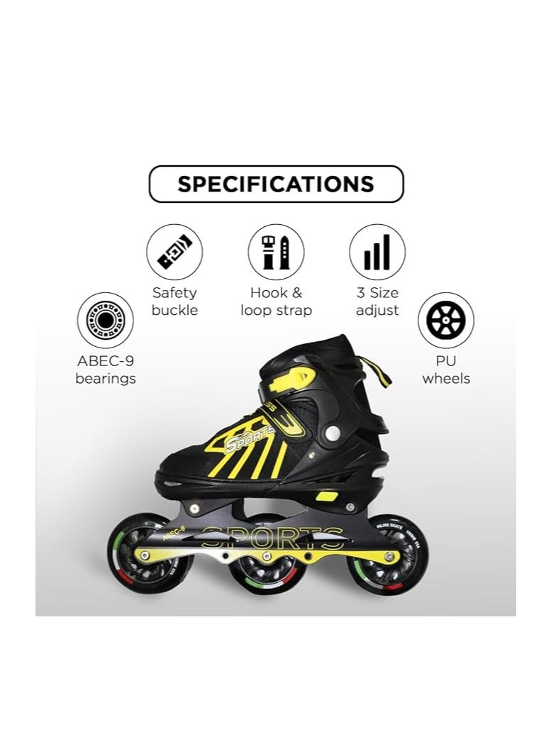ENDLESS  EL1031 Inline Adjustable Skates Small Size 29 EUR (UK 11.5) - 33 EUR (UK 2) for 3 to 6 Years | Aluminium Chassis and 100 mm PU Three Wheels | With ABEC 9 Bearings | Indoor and Outdoor  - Image 3
