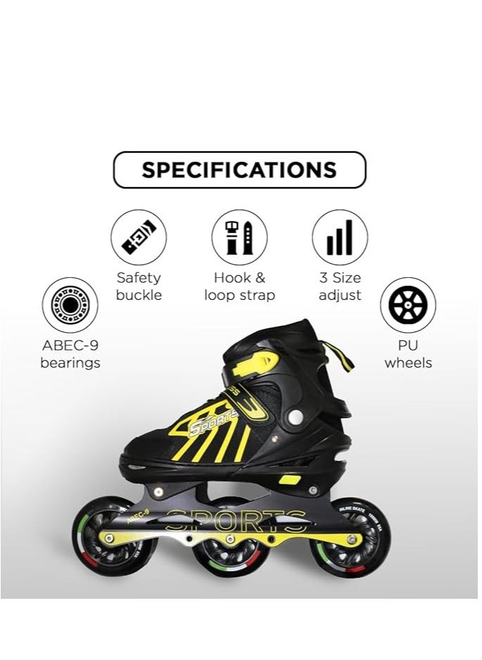 ENDLESS  EL1031 Inline Adjustable Skates Small Size 29 EUR (UK 11.5) - 33 EUR (UK 2) for 3 to 6 Years | Aluminium Chassis and 100 mm PU Three Wheels | With ABEC 9 Bearings | Indoor and Outdoor  - Image 4