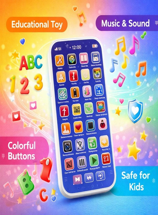 Goyal's Goyal’s Kids Educational Music Phone Toy with Lights & Sound | Rechargeable Type C Learning Mobile for Toddlers | ABC Numbers Animals Sound Toy Phone | Interactive Early Learning Toy for Boys & Girls - Image 3