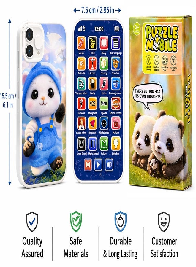 Goyal's Goyal’s Kids Educational Music Phone Toy with Lights & Sound | Rechargeable Type C Learning Mobile for Toddlers | ABC Numbers Animals Sound Toy Phone | Interactive Early Learning Toy for Boys & Girls - Image 5