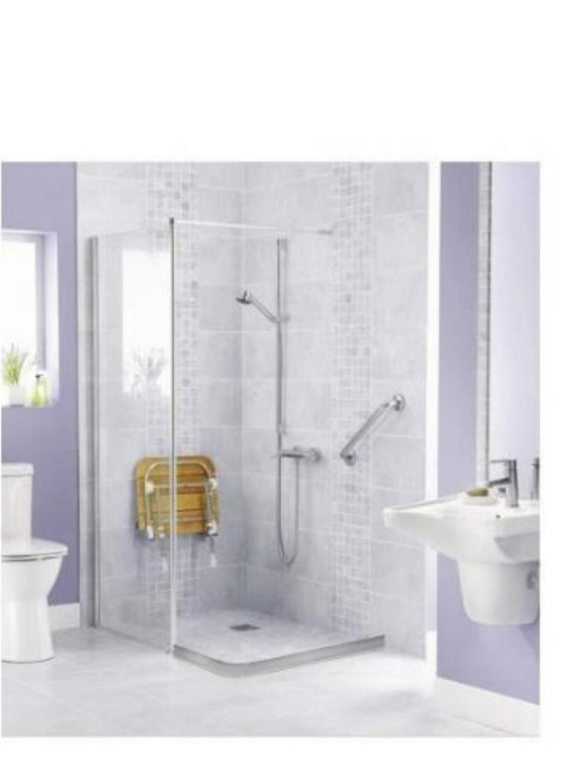 Generic Collapsible Threshold Water Dam Self-Adhesive Shower Barrier Bathroom And Kitchen Stopper, Home Retention System, Waterproof Flow Block Seal Strip Gray 1.1M  - Image 3