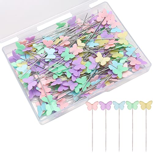 Elisel 200 pcs Multicolor Straight Pins Straight Quilting Pins Craft Positioning Pins Fixed Sewing Marker Needle for Crafting Dressmaker and Other Crafts Making (Butterflies) - Image 1