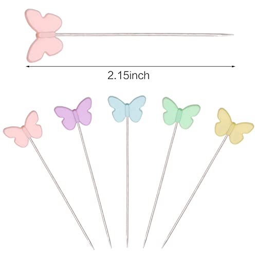 Elisel 200 pcs Multicolor Straight Pins Straight Quilting Pins Craft Positioning Pins Fixed Sewing Marker Needle for Crafting Dressmaker and Other Crafts Making (Butterflies) - Image 2