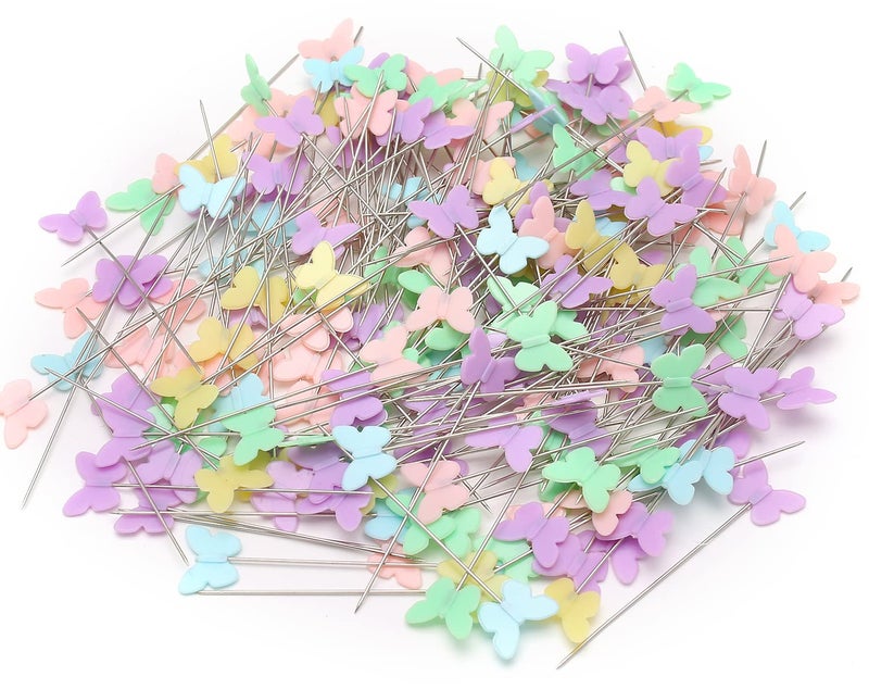 Elisel 200 pcs Multicolor Straight Pins Straight Quilting Pins Craft Positioning Pins Fixed Sewing Marker Needle for Crafting Dressmaker and Other Crafts Making (Butterflies) - Image 5