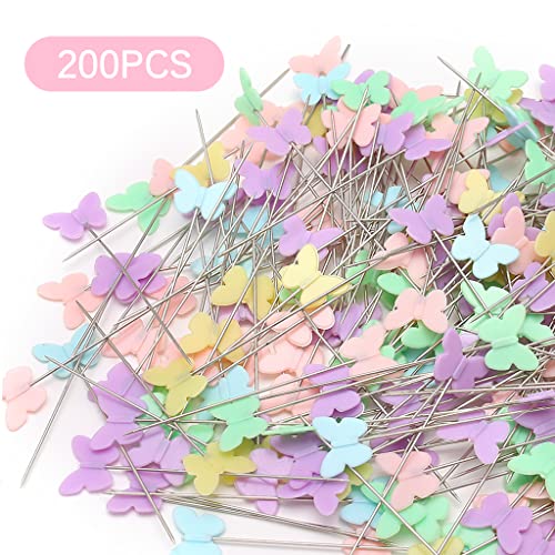 Elisel 200 pcs Multicolor Straight Pins Straight Quilting Pins Craft Positioning Pins Fixed Sewing Marker Needle for Crafting Dressmaker and Other Crafts Making (Butterflies) - Image 3