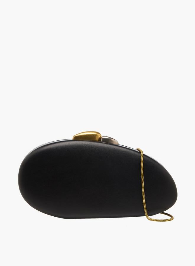 Celeste Solid Clutch With Detachable Chain Strap - Image 1