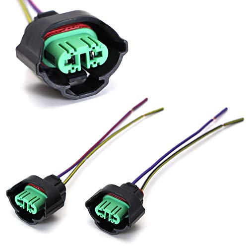 iJDMTOY (2) OEM H11 H8 Female Adapters Wiring Harness Sockets w/ 4-Inch Wire Pigtails Compatible With Headlights or Fog Lights Use - Image 1