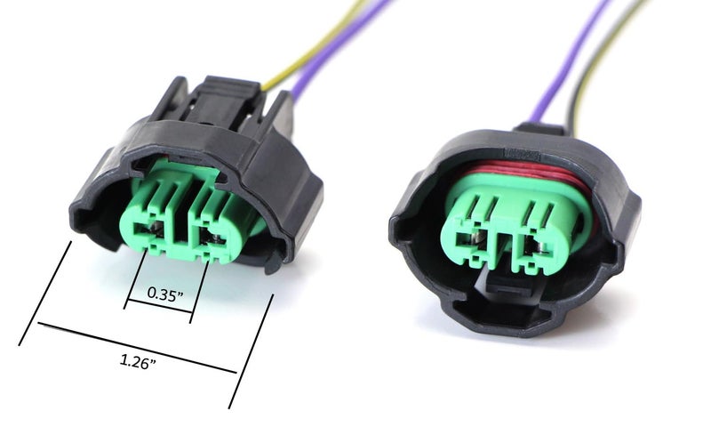iJDMTOY (2) OEM H11 H8 Female Adapters Wiring Harness Sockets w/ 4-Inch Wire Pigtails Compatible With Headlights or Fog Lights Use - Image 5