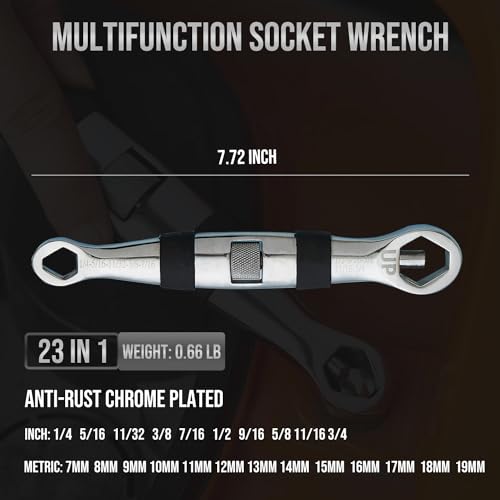 Lichamp Universal Wrench EDC Pocket Wrench Multi 23 Sizes from 1/4 to 3/4 inch and 7mm to 19mm - Image 2