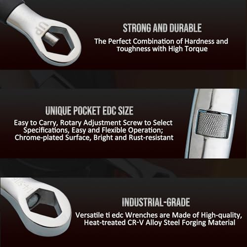 Lichamp Universal Wrench EDC Pocket Wrench Multi 23 Sizes from 1/4 to 3/4 inch and 7mm to 19mm - Image 5