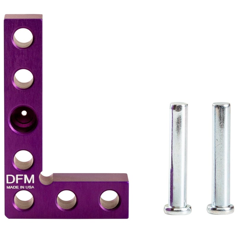 DFM Tool Works Small Square and Center Finder - Made in USA Versatile Woodworking Tool with 11/32" Center Marking Hole for Larger Pencils, Carpenter Tool for Accurate Line Transfers (Purple) - Image 1