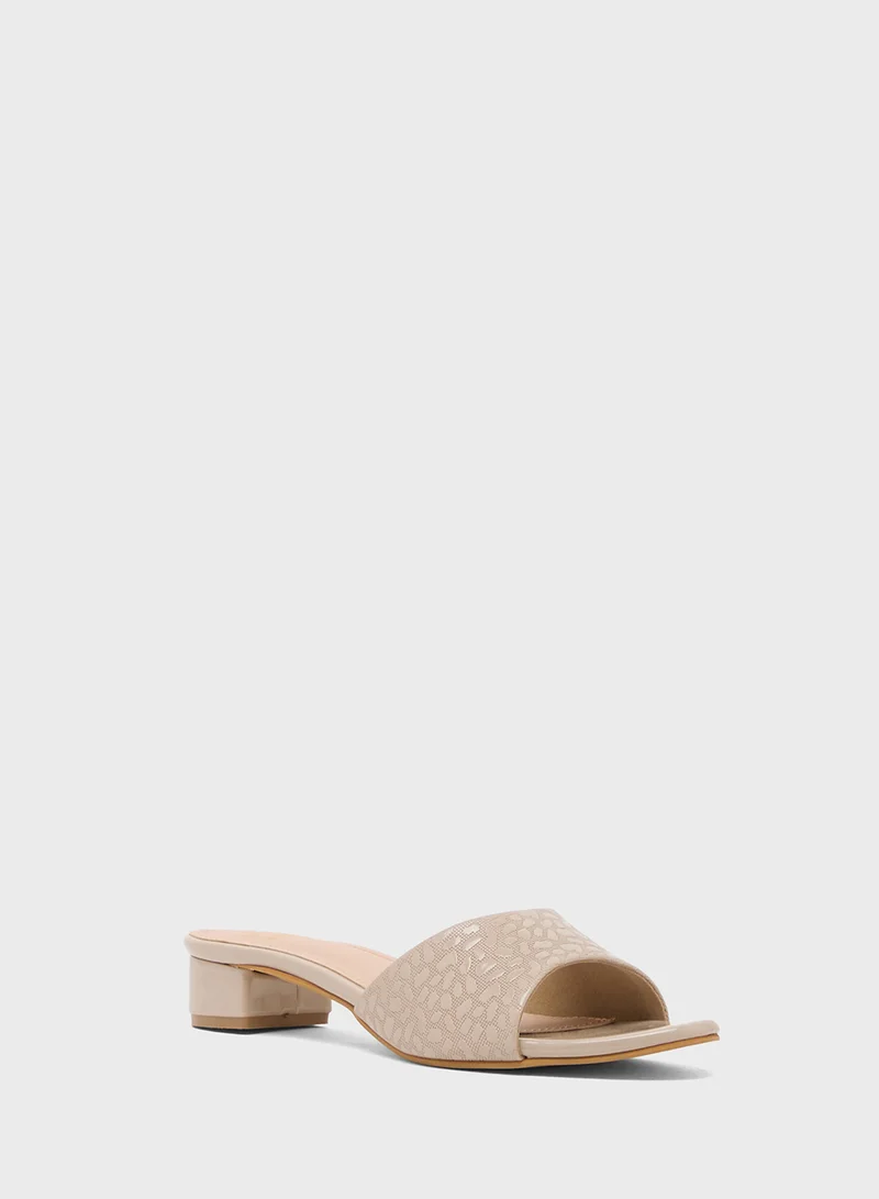 Pink Step Low Heeled Sandal