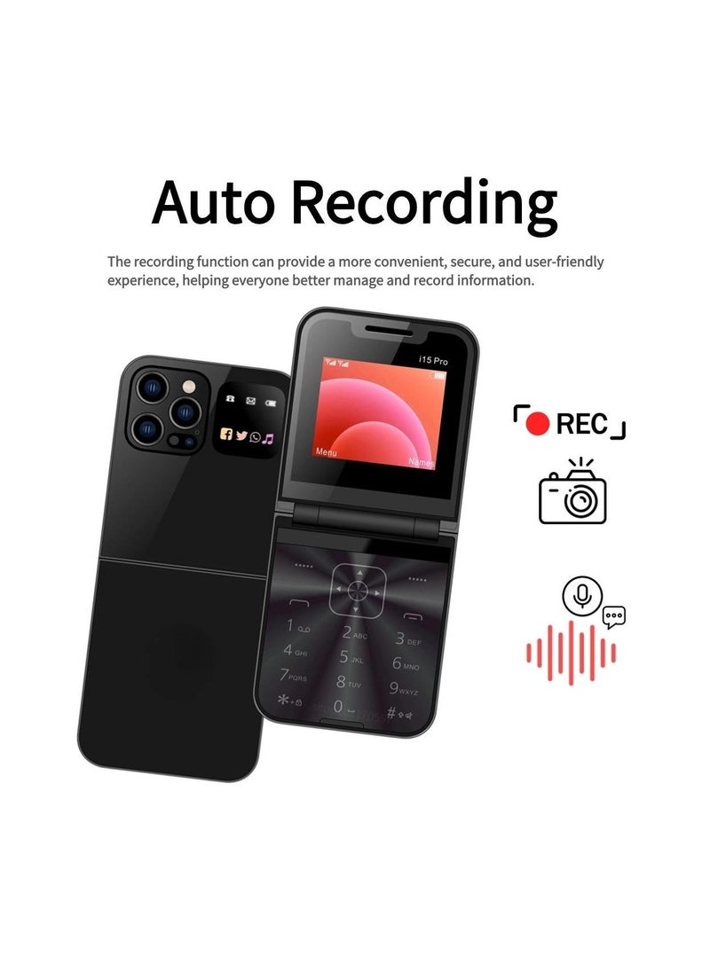 Hope - Hope Flip Mobile Phone with Auto Call Recording, FM Radio, Speed Dial, Magic Voice, GSM Dual SIM, Unlocked Foldable Cellphone for Seniors - Big Buttons, Loud Speaker, Long Battery Life - Image 1